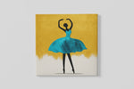 Ballerina Kunst – Vierkant Canvas Kunst voor de Muur