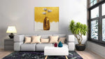 Gezicht Vaas Witte Bloemen – Modern Canvas Schilderij – Vierkant Canvas Schilderij voor de Wand