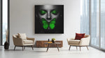 Vrouw Groene Vlinder – Vierkant Canvas Kunstwerk voor het Interieur