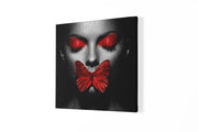 Vrouw Rode Vlinder – Canvas Schilderij als Wanddecoratie