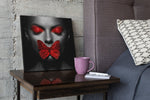Vrouw Rode Vlinder – Canvas Schilderij als Wanddecoratie