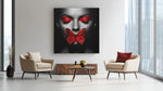 Vrouw Rode Vlinder – Canvas Schilderij als Wanddecoratie