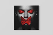 Vrouw Rode Vlinder – Canvas Schilderij als Wanddecoratie