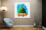 Groene Koepel Medina – Vierkante Canvas Wanddecoratie – Canvas Decoratie voor de Wand
