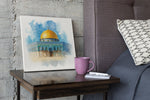 Qubbat al-Sakhra – Canvas Wandkunst in Vierkante Uitvoering