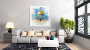 Qubbat al-Sakhra – Canvas Wandkunst in Vierkante Uitvoering
