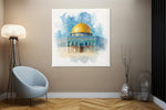 Qubbat al-Sakhra – Canvas Wandkunst in Vierkante Uitvoering