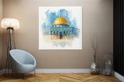 Qubbat al-Sakhra – Canvas Wandkunst in Vierkante Uitvoering