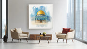 Qubbat al-Sakhra – Canvas Wandkunst in Vierkante Uitvoering