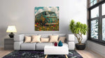 Hippie Bus – Modern Canvas Schilderij – Vierkant Canvas Schilderij voor de Wand