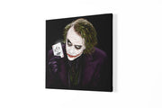 Joker als Speelkaart – Vierkant Canvas Kunstwerk voor het Interieur