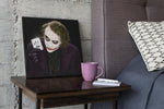 Joker als Speelkaart – Vierkant Canvas Kunstwerk voor het Interieur