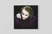 Joker als Speelkaart – Vierkant Canvas Kunstwerk voor het Interieur