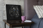 Tijger met blauwe Ogen – Vierkante Canvas Wandkunst