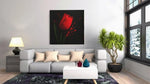 Bloem Rode tulp – Vierkante Canvas Wanddecoratie – Canvas Decoratie voor de Wand