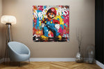 Popart met Graffiti – Modern Canvas Schilderij – Vierkant Canvas Kunst voor de Muur