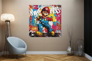 Popart met Graffiti – Modern Canvas Schilderij – Vierkant Canvas Kunst voor de Muur