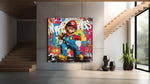 Popart met Graffiti – Modern Canvas Schilderij – Vierkant Canvas Kunst voor de Muur