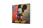 Graffiti Cartoonicoon – Canvas Wanddecoratie in Vierkante Vorm