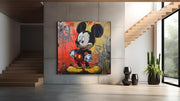 Graffiti Cartoonicoon – Canvas Wanddecoratie in Vierkante Vorm