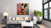 Graffiti Cartoonicoon – Canvas Wanddecoratie in Vierkante Vorm