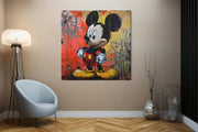 Graffiti Cartoonicoon – Canvas Wanddecoratie in Vierkante Vorm