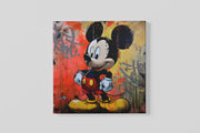 Graffiti Cartoonicoon – Canvas Wanddecoratie in Vierkante Vorm