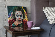 Donker Popartportret – Vierkant Canvas Kunstwerk voor het Interieur