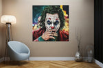 Donker Popartportret – Vierkant Canvas Kunstwerk voor het Interieur