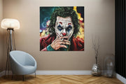 Donker Popartportret – Vierkant Canvas Kunstwerk voor het Interieur