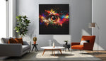 Kleurrijk Abstracte Kunst Oog – Vierkant Canvas Schilderij voor de Wand