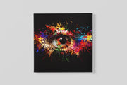 Kleurrijk Abstracte Kunst Oog – Vierkant Canvas Schilderij voor de Wand