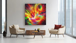 Abstracte Kunst Licht en Energie – Canvas Wanddecoratie in Vierkante Vorm