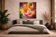 Abstracte Kunst Licht en Energie – Canvas Wanddecoratie in Vierkante Vorm