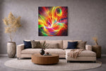 Abstracte Kunst Licht en Energie – Canvas Wanddecoratie in Vierkante Vorm