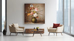 Klassiek Bloemen Stilleven – Vierkant Canvas Kunstwerk voor het Interieur