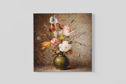 Klassiek Bloemen Stilleven – Vierkant Canvas Kunstwerk voor het Interieur