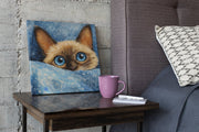 Schattige Kat – Vierkante Canvas Wanddecoratie – Canvas Schilderij als Wanddecoratie