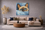 Schattige Kat – Vierkante Canvas Wanddecoratie – Canvas Schilderij als Wanddecoratie