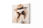 Minimalistische Vrouw – Modern Canvas Schilderij – Vierkante Canvas Wandkunst