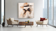 Minimalistische Vrouw – Modern Canvas Schilderij – Vierkante Canvas Wandkunst