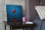 Rode Kraanvogel – Canvas Wandkunst in Vierkante Uitvoering