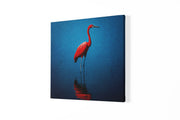 Rode Kraanvogel – Canvas Wandkunst in Vierkante Uitvoering