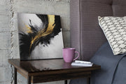 Abstracte Kunst in Goud en Zwart – Canvas Schilderij als Wanddecoratie