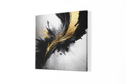 Abstracte Kunst in Goud en Zwart – Canvas Schilderij als Wanddecoratie