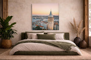 Istanbul Galata Toren – Vierkante Canvas Wandkunst