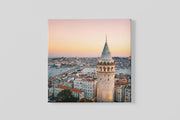 Istanbul Galata Toren – Vierkante Canvas Wandkunst
