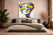 Moderne Popart – Vierkant Canvas Kunst voor de Muur