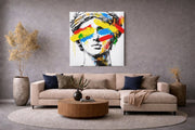 Moderne Popart – Vierkant Canvas Kunst voor de Muur