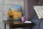 Zeilboot – Vierkante Canvas Wanddecoratie – Canvas Wandkunst in Vierkante Uitvoering